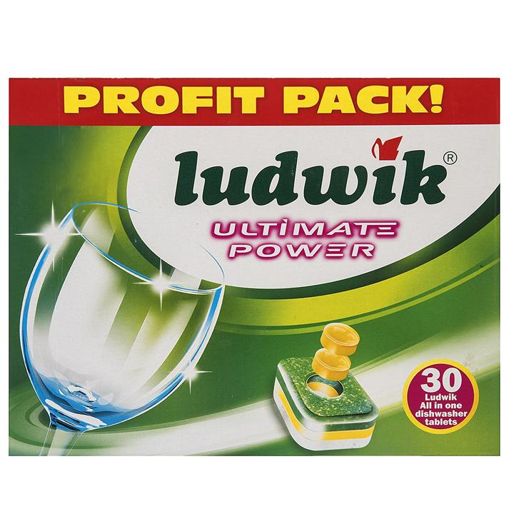 قرص ماشین ظرفشویی لودویک مدل All in One بسته 30 عددی Ludwik All in One Ultimate Power Dishwasher Tablets 30Pcs